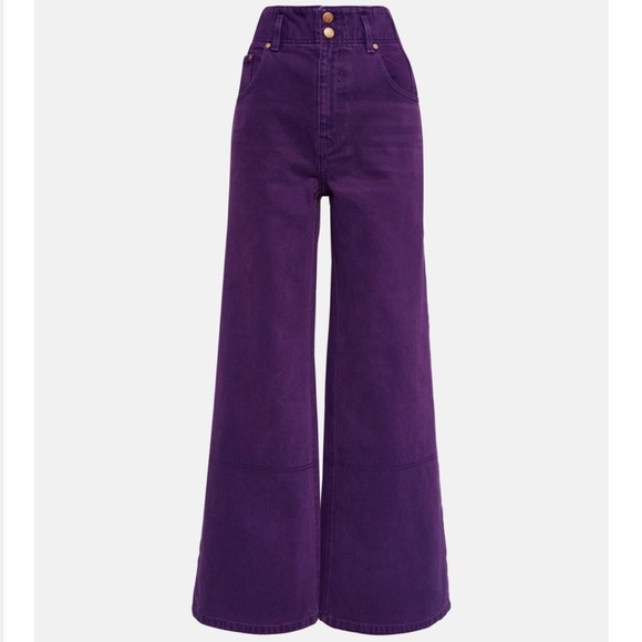Ulla Johnson Margot high rise purple jeans - Picture 2 of 8